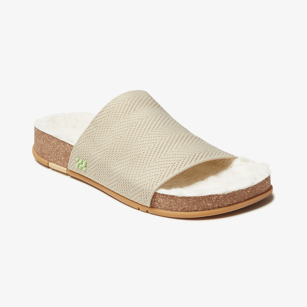 Cozy Chevron Shaw Slide - Créme Vee