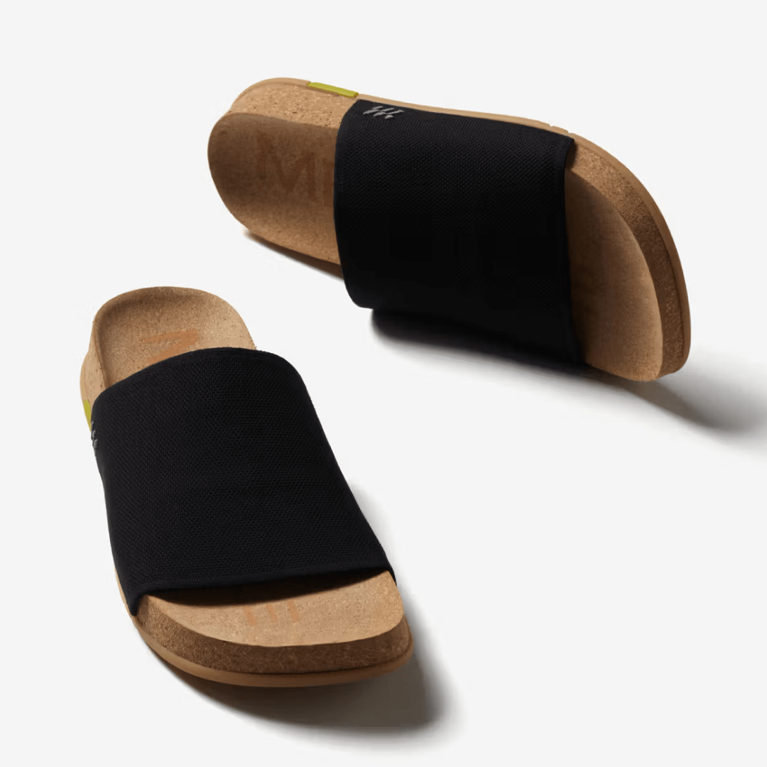 Showcasing a pair of black Shaw Classic Slides