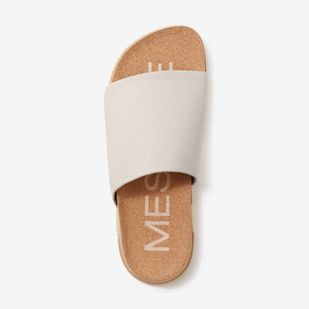 Showcasing the top view of Shaw Classic Slide in Creme