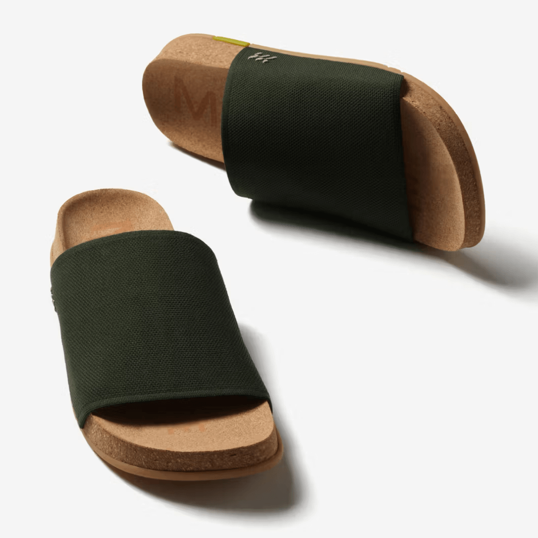 Showcasing a pair of Olive Shaw Classic Slides