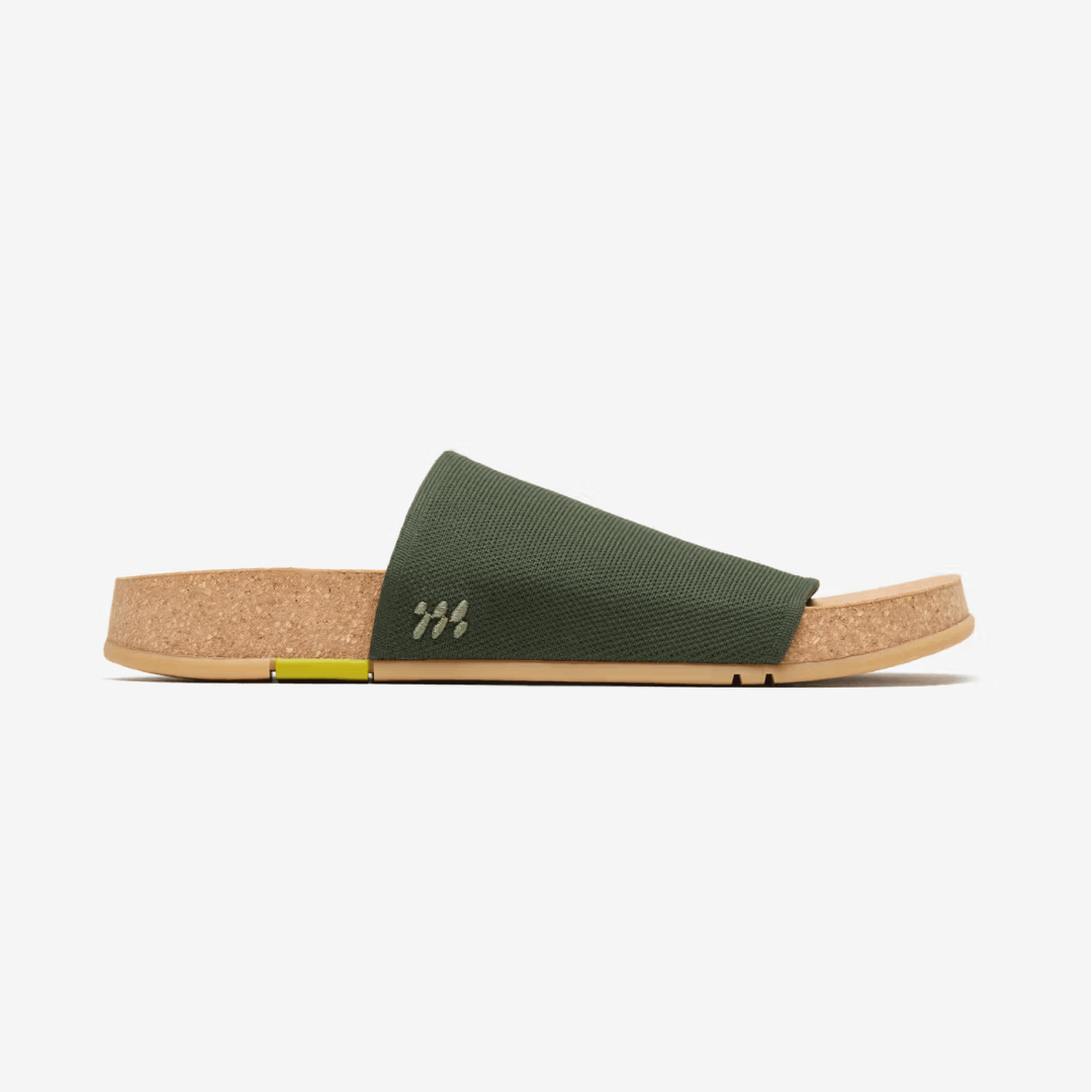 Showcasing the side view of Shaw Classic Slide in Olive