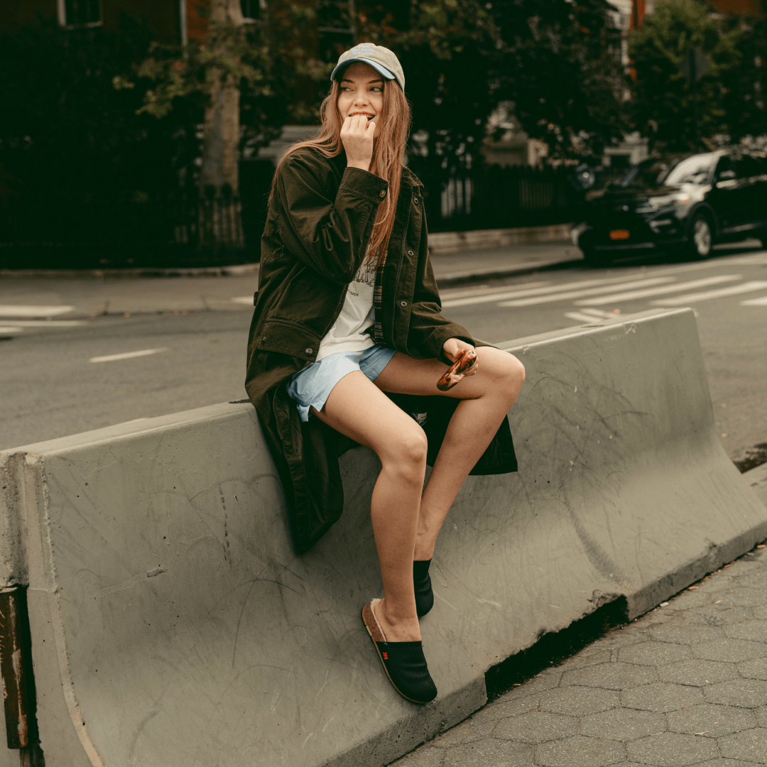 Cozy Chevron Grandpa Mule - Onyx Vee